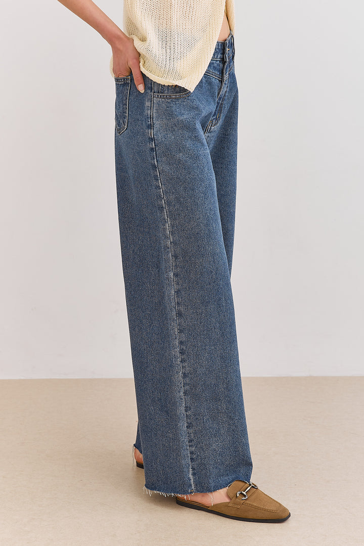 מכנסי דנים לוסי סיומת פרומה | ג'ינס כהה