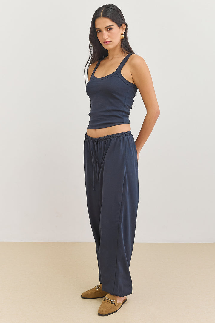 מכנסי בלון סשה בשילוב גומי | כחול נייבי