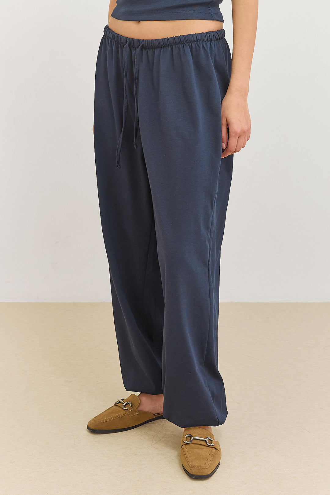 מכנסי בלון סשה בשילוב גומי | כחול נייבי