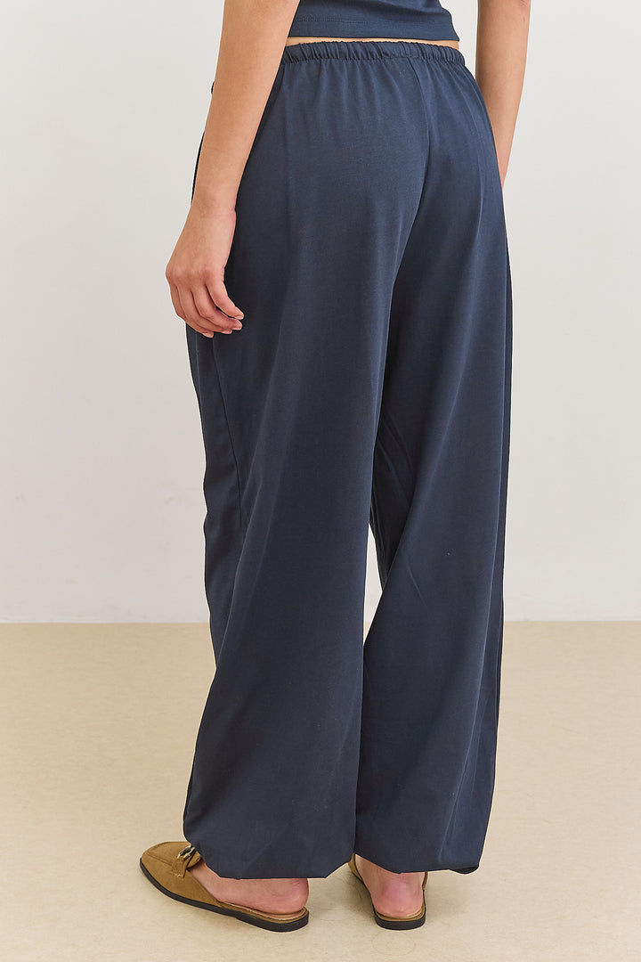 מכנסי בלון סשה בשילוב גומי | כחול נייבי