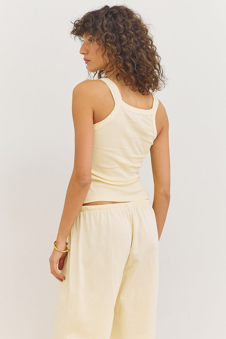 גופיית ריב סשה | צהוב חמאה