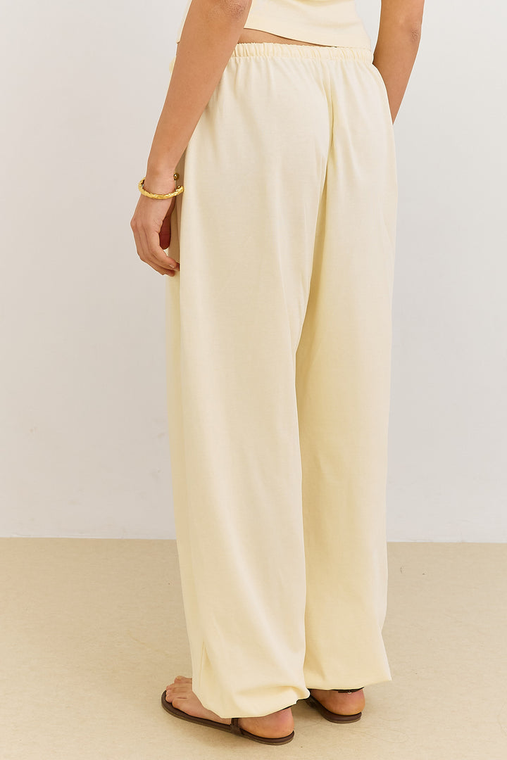 מכנסי בלון סשה בשילוב גומי | צהוב חמאה