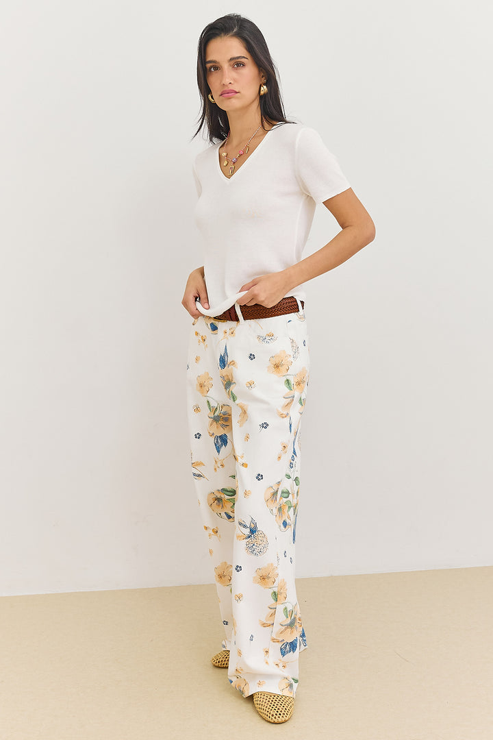 מכנסי דנים פמלה פרינט  | צבעוני