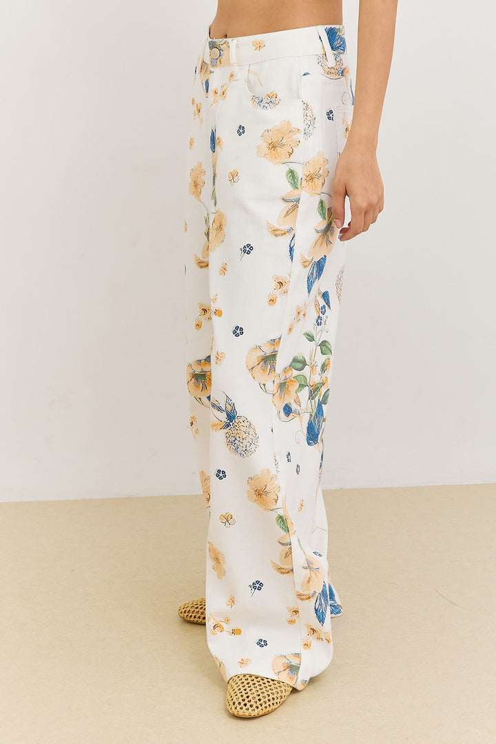 מכנסי דנים פמלה פרינט  | צבעוני