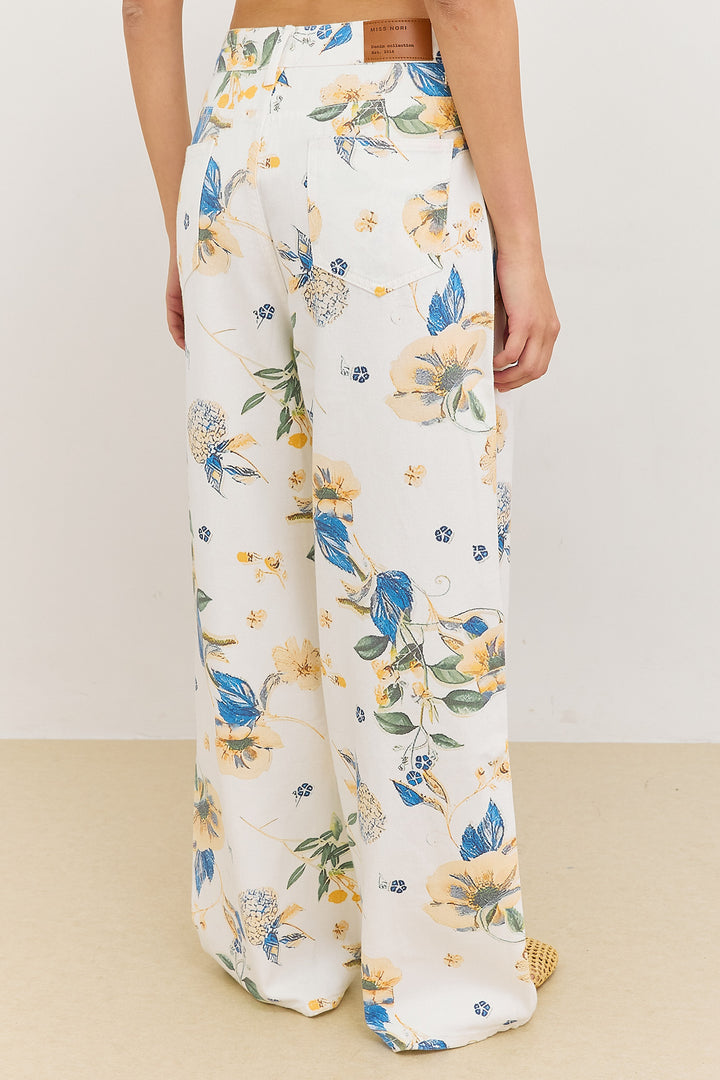 מכנסי דנים פמלה פרינט  | צבעוני