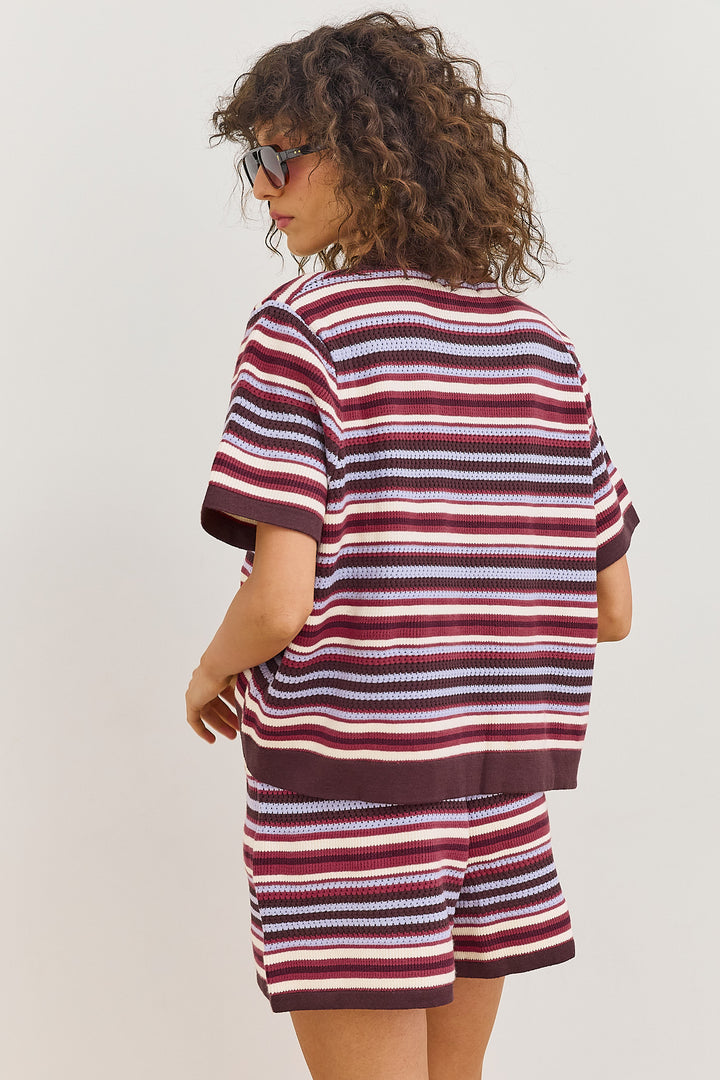 שורטס סריג לינה סטרייפס | צבעוני