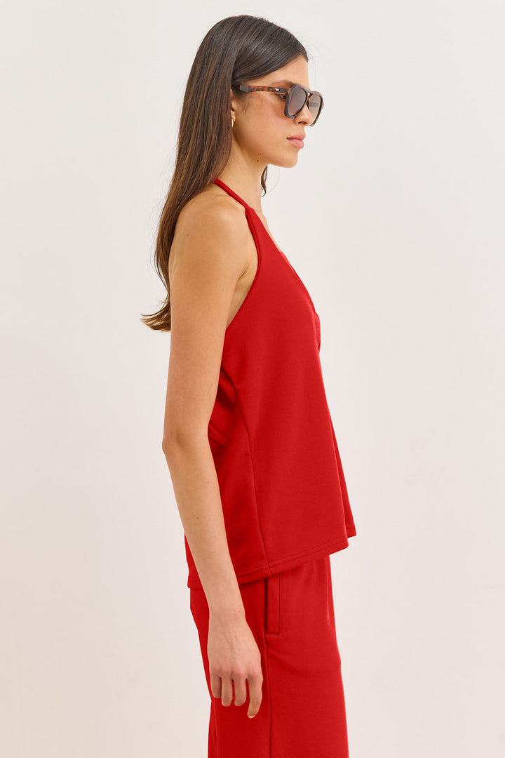 חולצת קולר גבריאל מחשוף גב | אדום