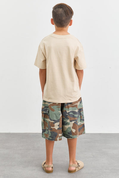 טישרט SUNSET גזרת אוברסייז | בז'