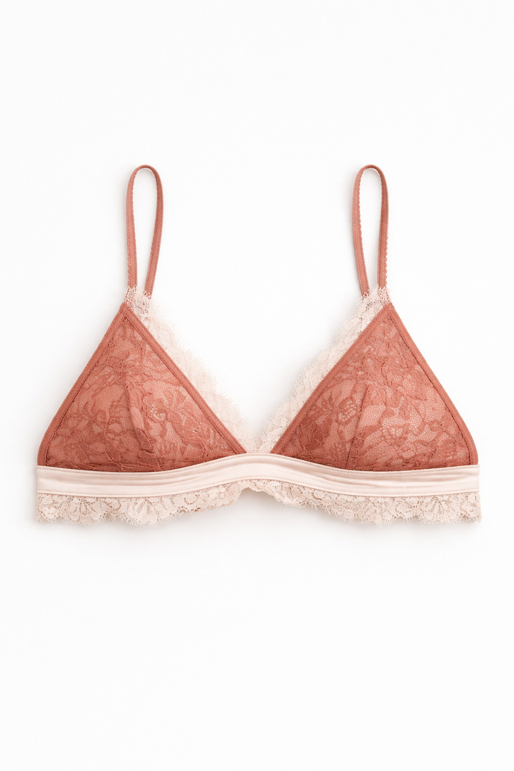 חזיית ברלט אנני תחרה משולבת |  ורוד/חום