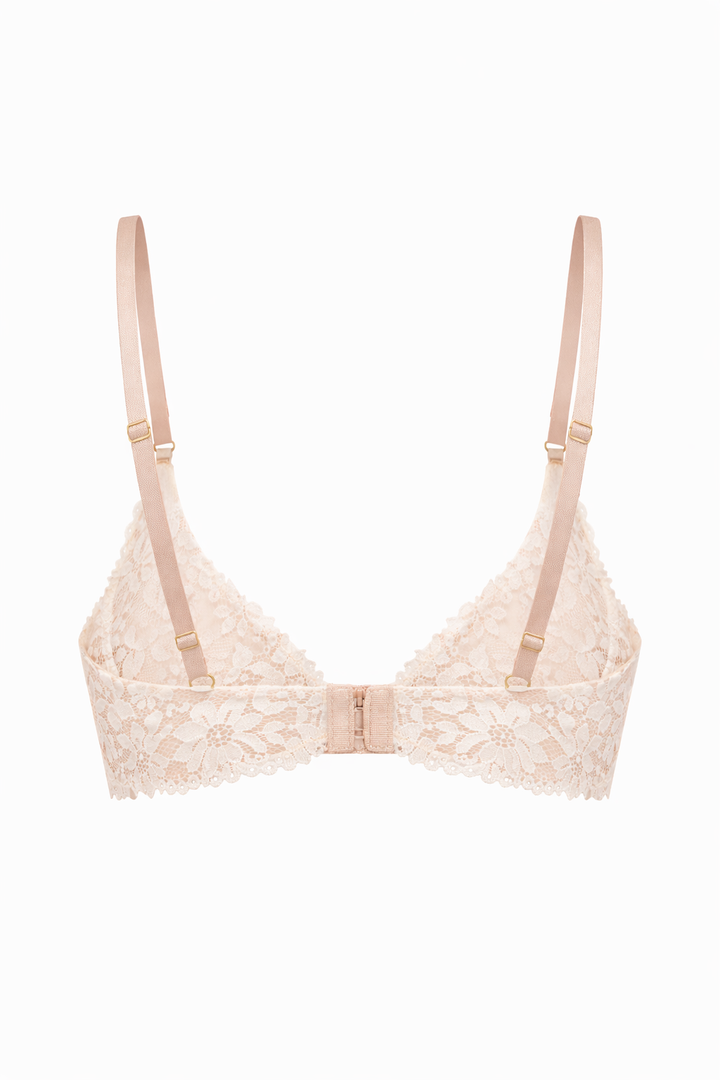 חזיית תחרה אנג'לה בשילוב ברזלים | שמנת/פודרה