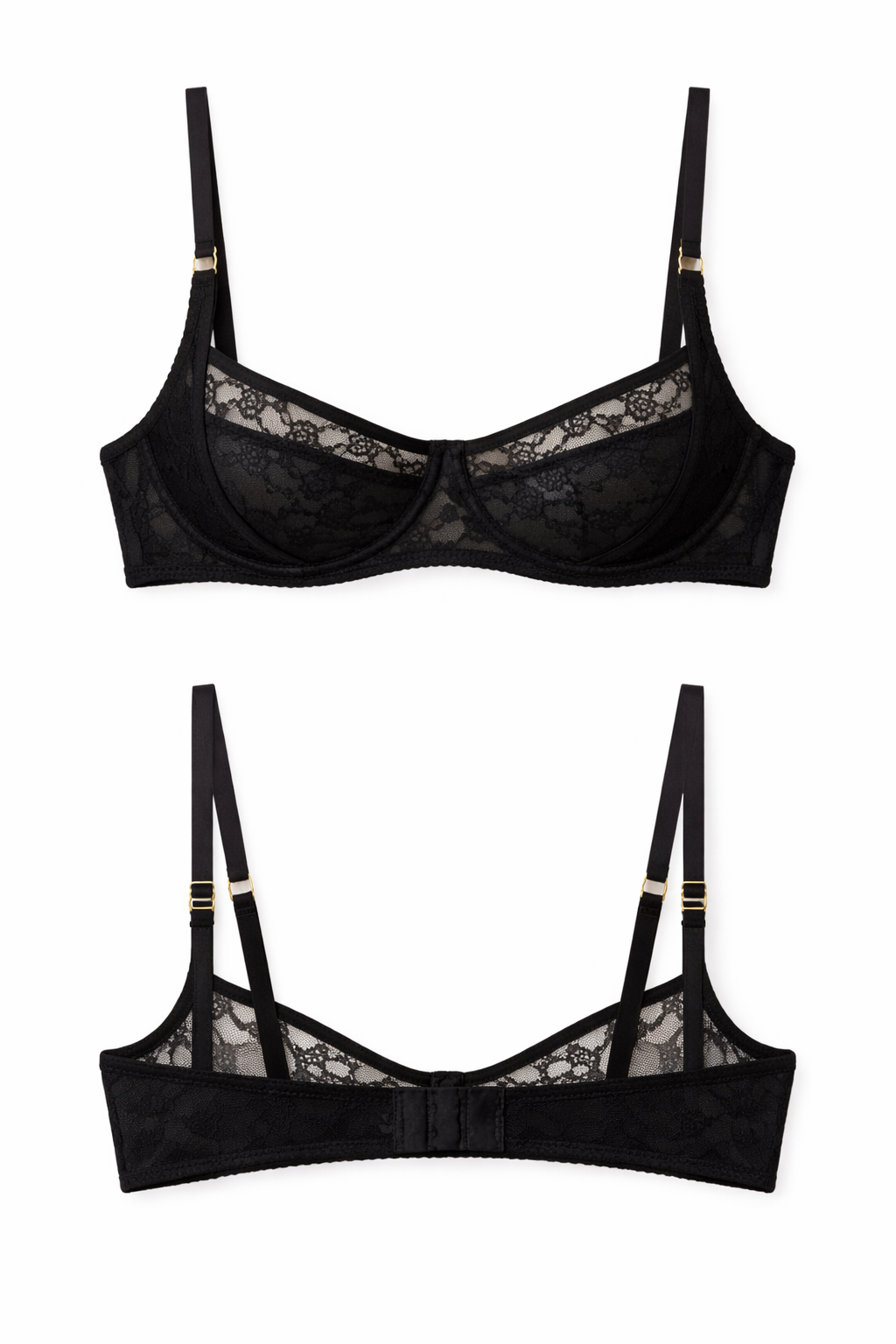 חזיית תחרה אינס בשילוב ברזלים | שחור