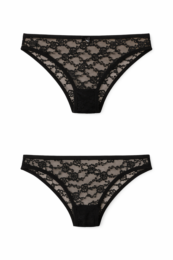 תחתוני תחרה אינס | שחור