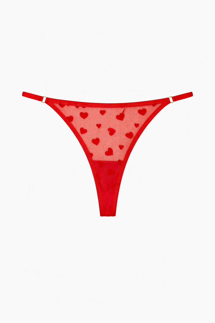 תחתוני חוטיני רשת הארטס רצועות מתכווננות | אדום