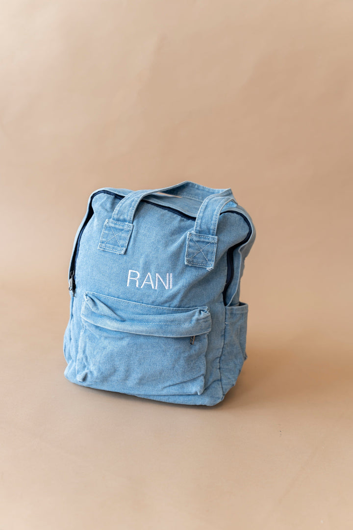 תיק גב דנים גדול | ג'ינס בהיר