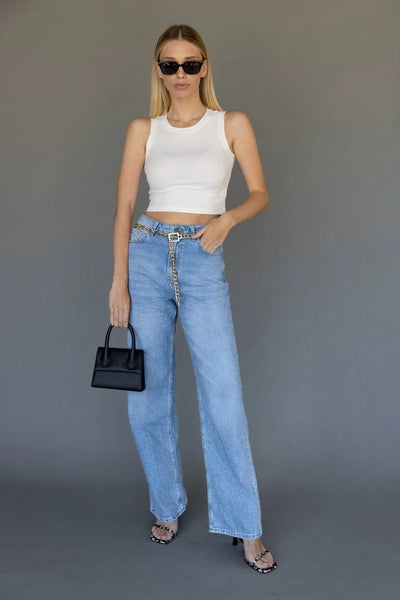 מכנסי ג'ינס פרנצ'י גזרה ישרה | ג'ינס