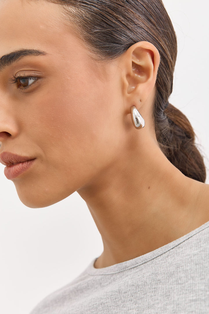 עגילי קספר חצי ירח | כסף