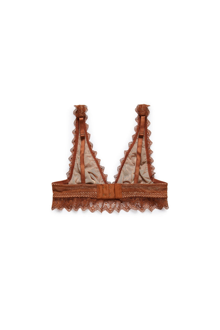 חזיית תחרה אמי בשילוב בטנה | חום