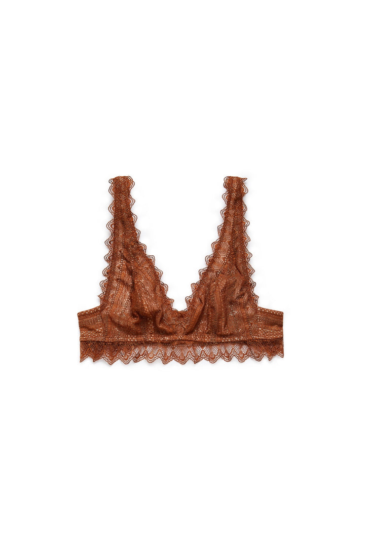 חזיית תחרה אמי בשילוב בטנה | חום