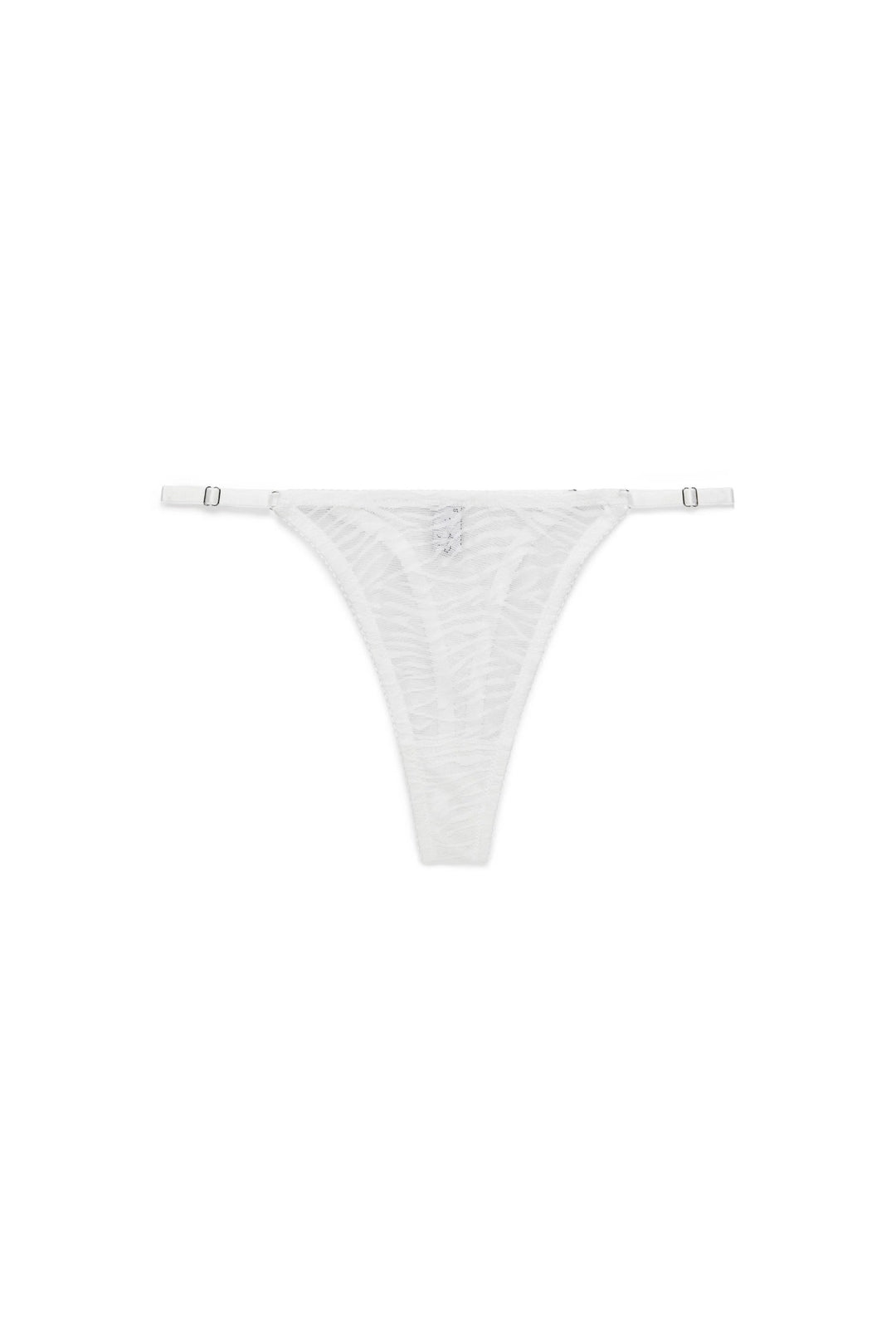 תחתוני חוטיני אמבר דוגמת זברה רצועות מתכווננות | לבן