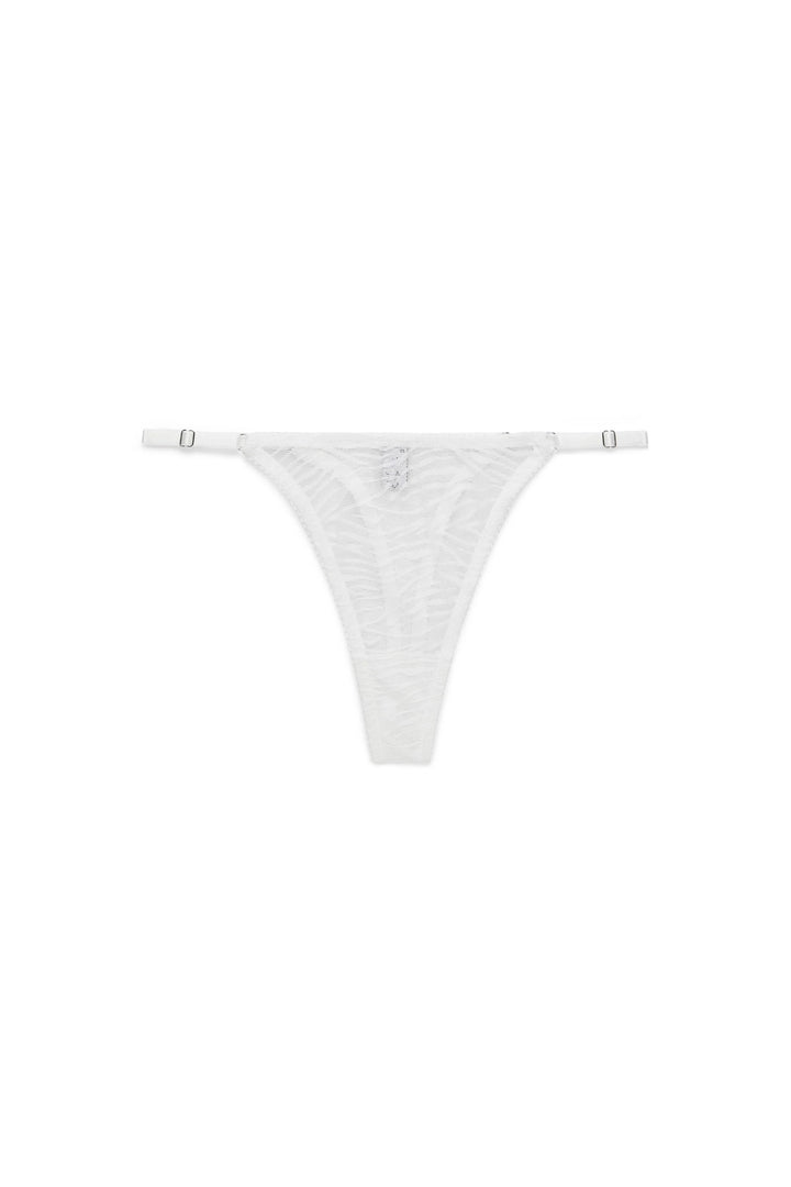 תחתוני חוטיני אמבר דוגמת זברה רצועות מתכווננות | לבן