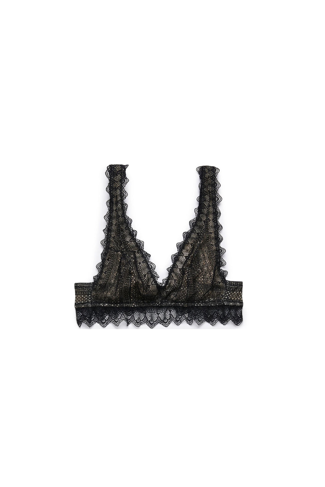 חזיית תחרה אמי בשילוב בטנה | שחור