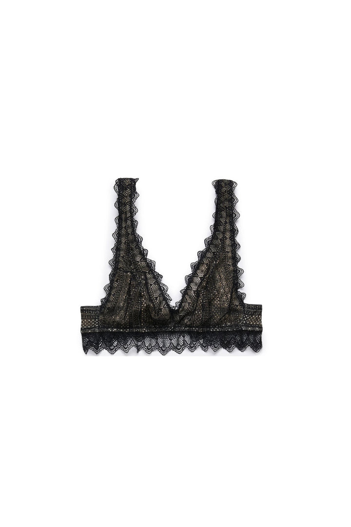 חזיית תחרה אמי בשילוב בטנה | שחור