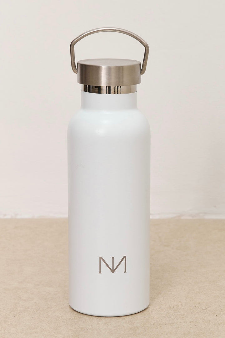 בקבוק תרמי נורי בשילוב לוגו | לבן