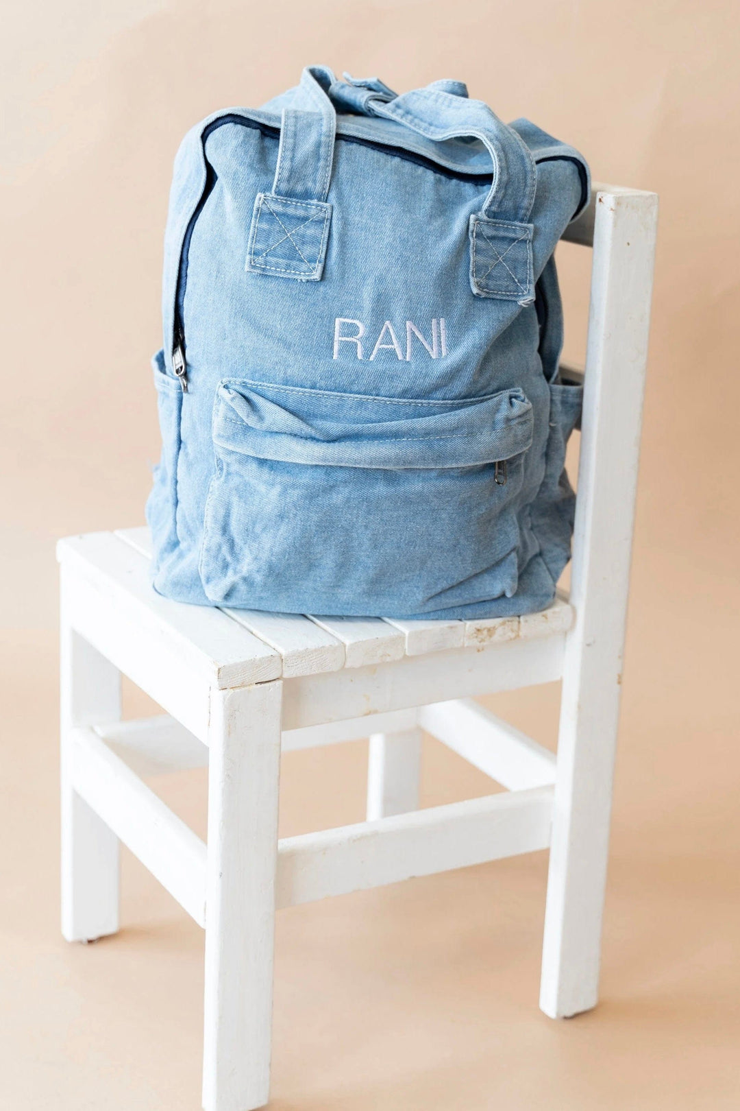 תיק גב דנים גדול | ג'ינס בהיר