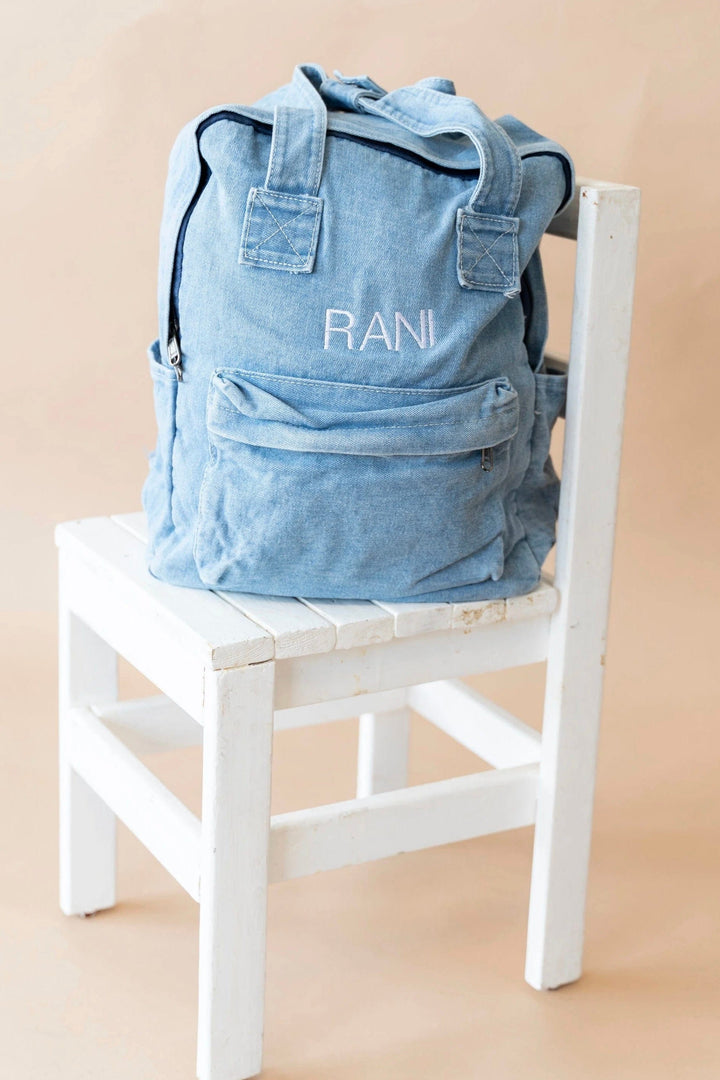 תיק גב דנים גדול | ג'ינס בהיר