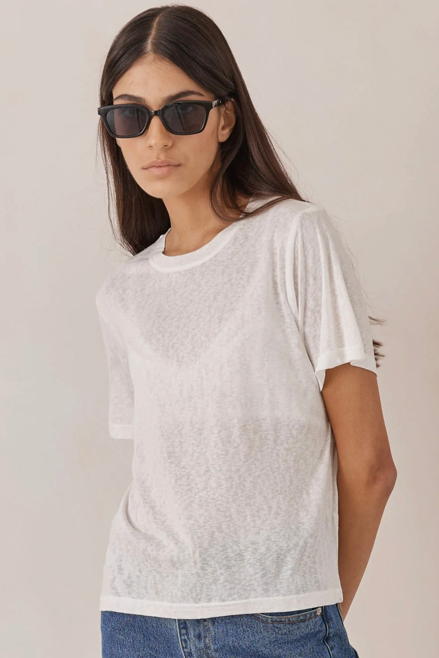 טי שירט טרוי בד שקפקף | לבן