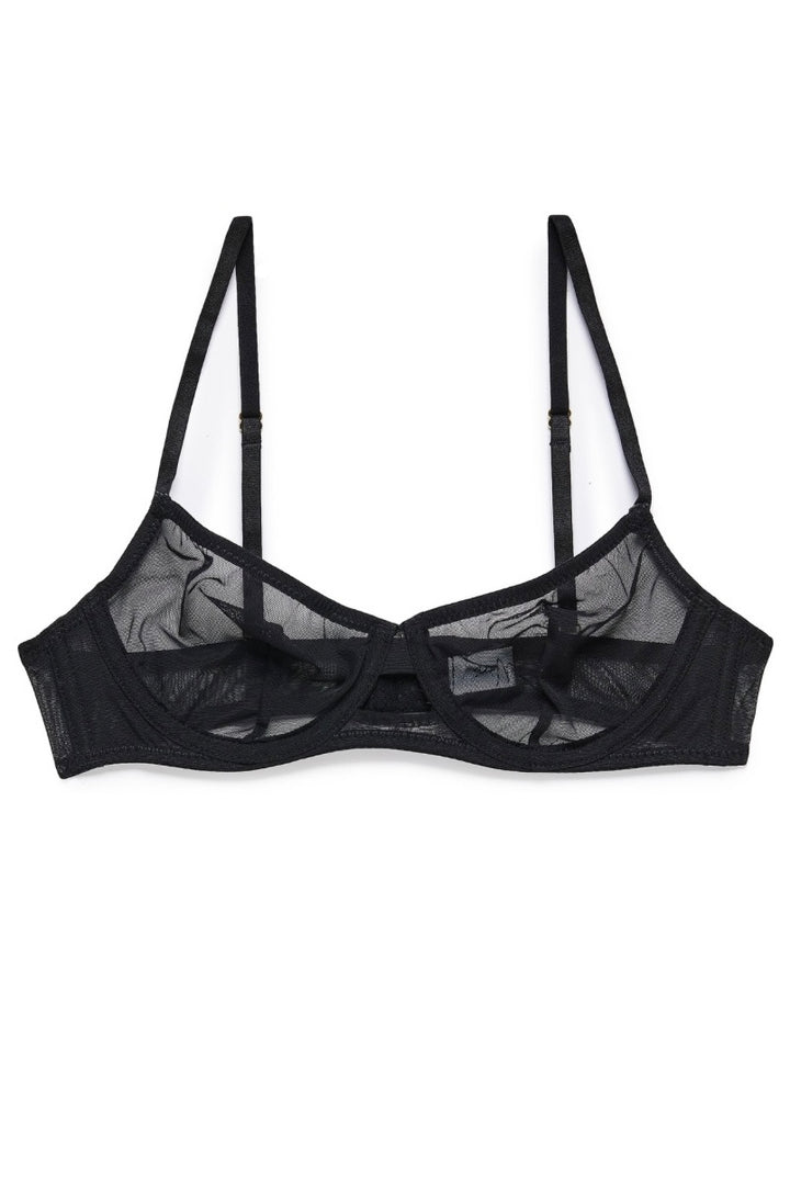 חזיית רשת נסיס בשילוב ברזלים | שחור