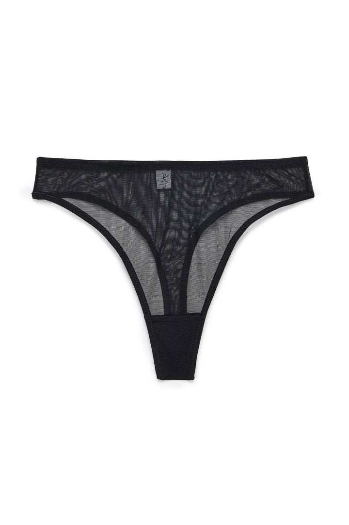 תחתוני חוטיני רשת נסיס | שחור