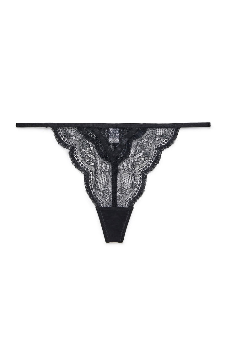 תחתוני חוטיני פרינסס תחרה | שחור