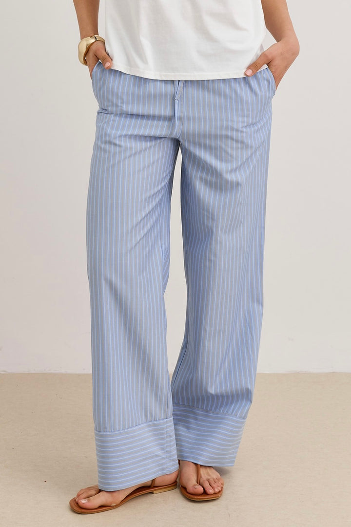 מכנסי תומאס סטרייפס גומי במותן | כחול בהיר