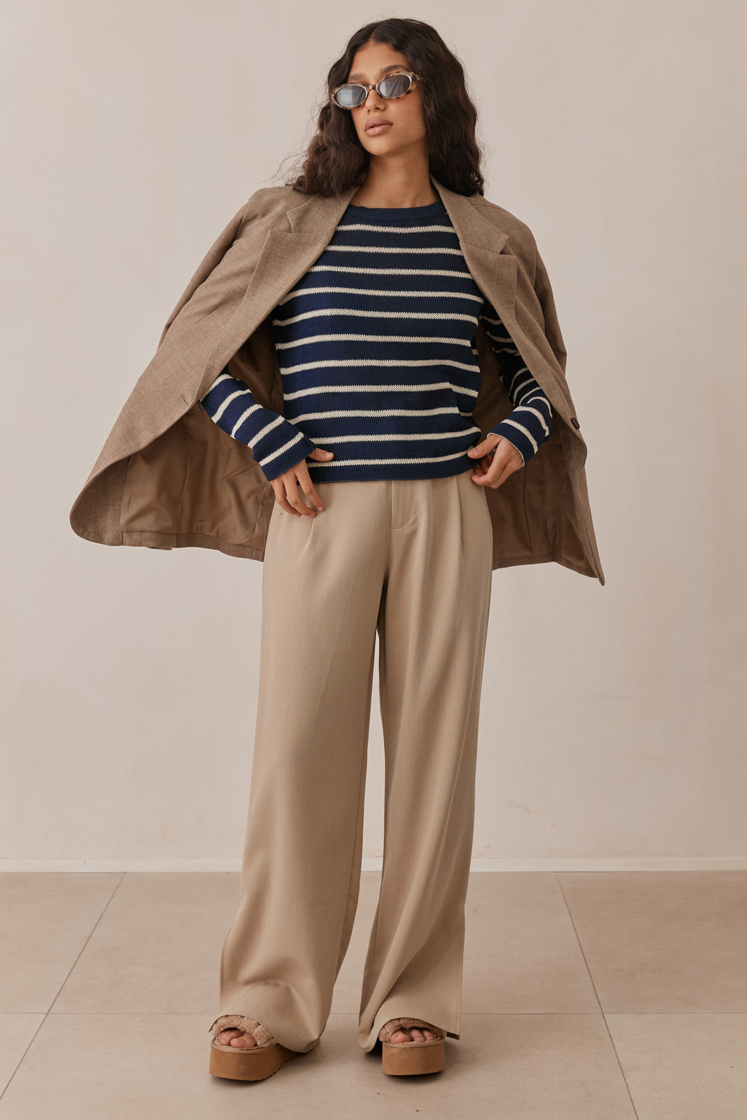 סריג מייקל סטרייפס | כחול/בז'