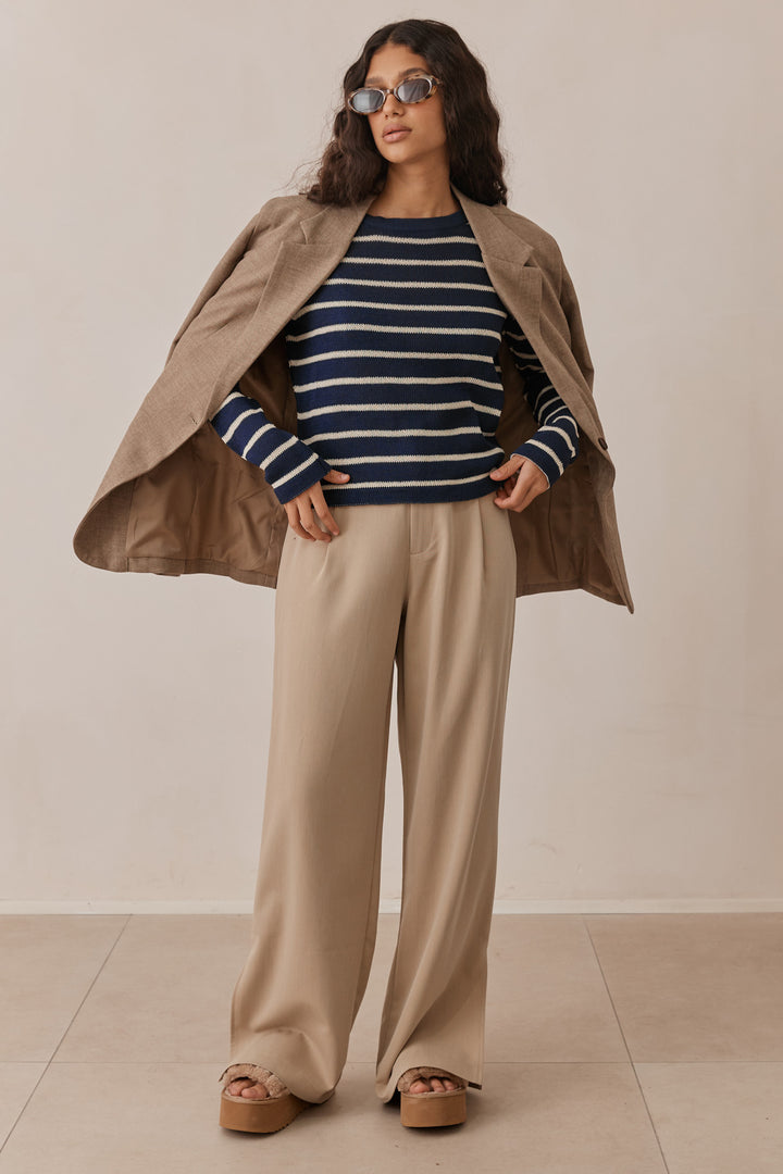 סריג מייקל סטרייפס | כחול/בז'