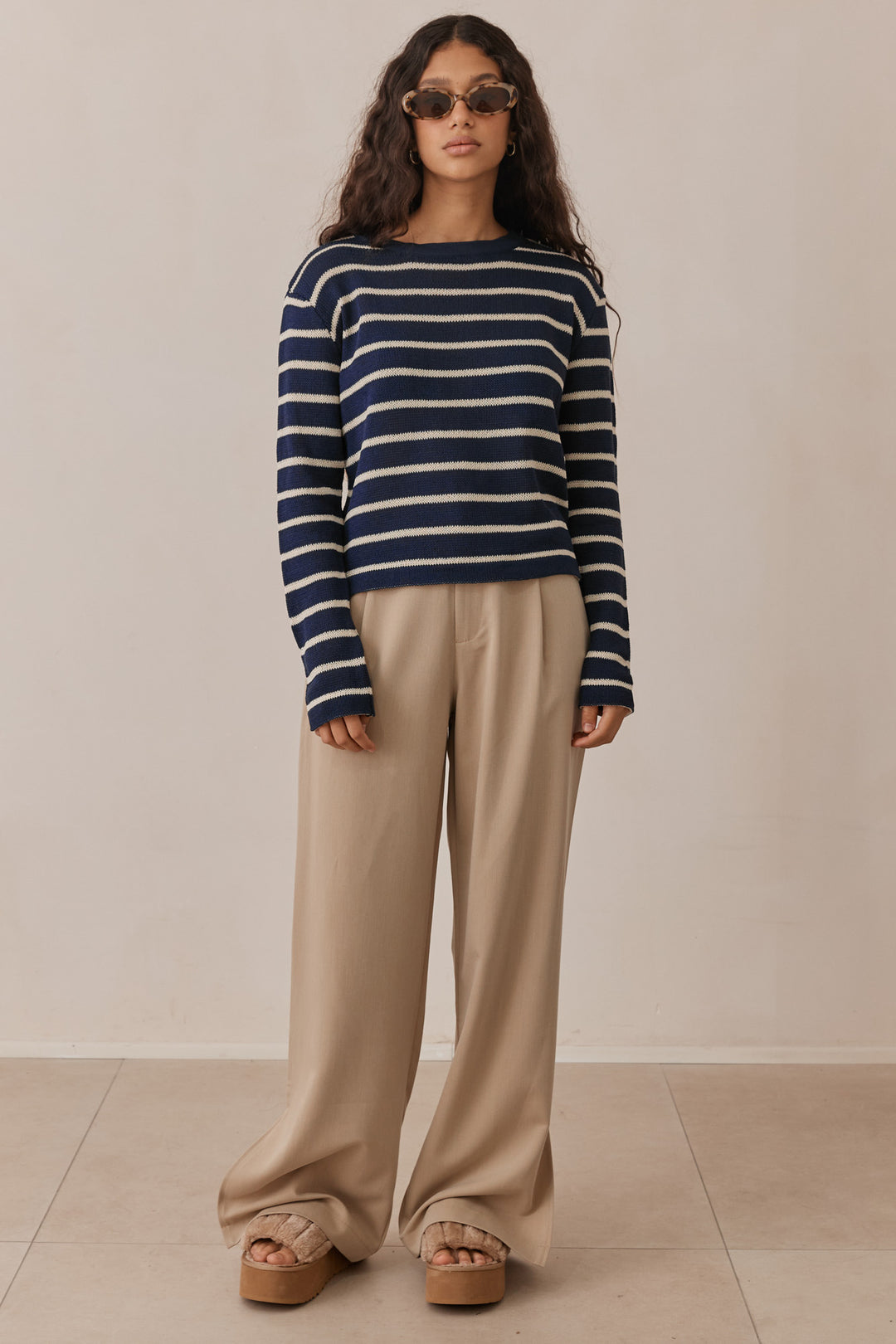 סריג מייקל סטרייפס | כחול/בז'