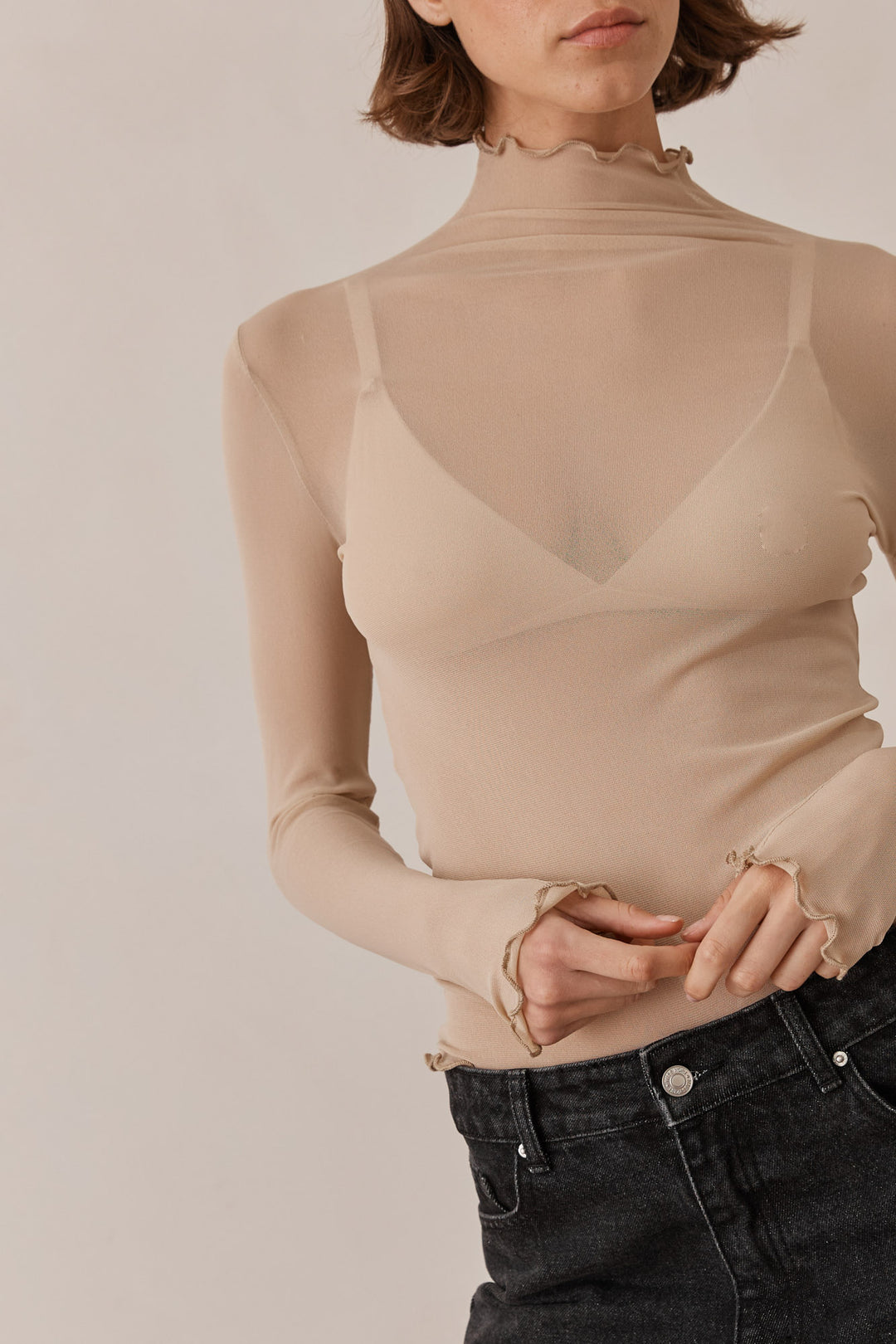 חולצת גולף גייל שקפקפה | בז'