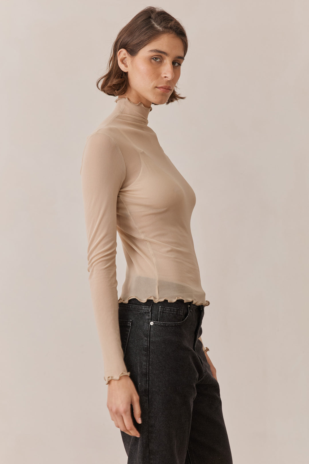 חולצת גולף גייל שקפקפה | בז'