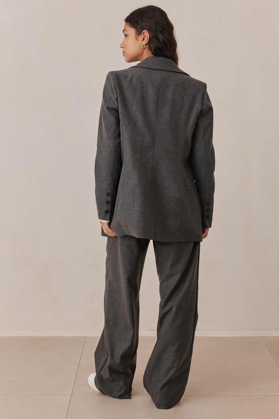 בלייזר מחויט בוסטון בד צמרי | אפור כהה