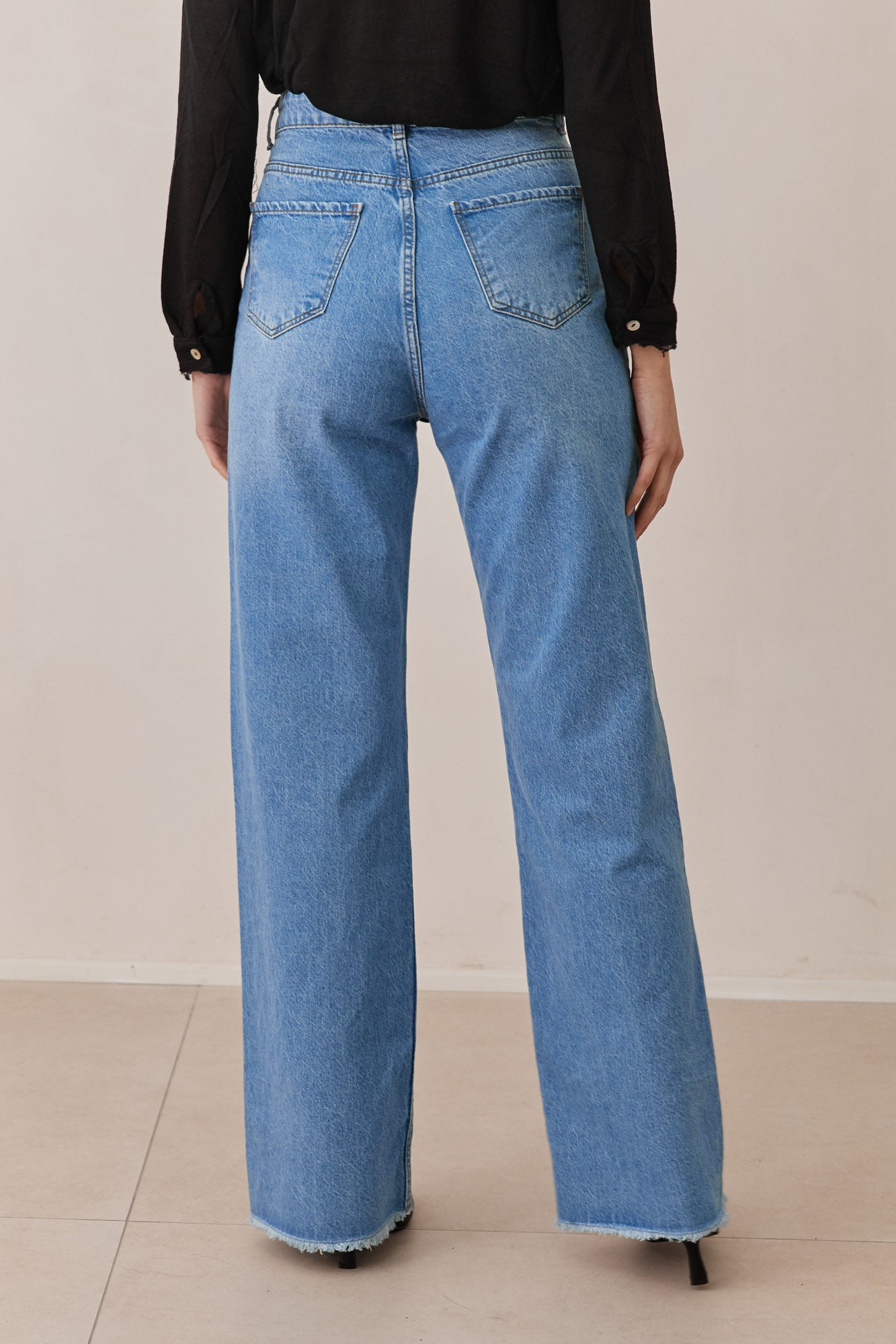 מכנסי ג'ינס סנדי גזרה רחבה | כחול