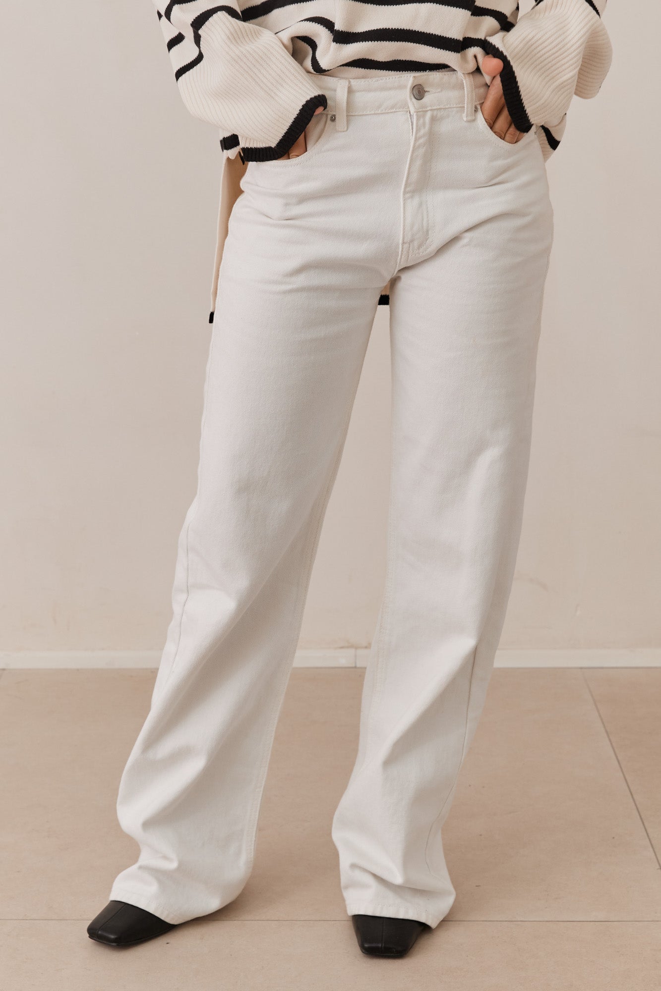 מכנסי דנים ג'יין | לבן