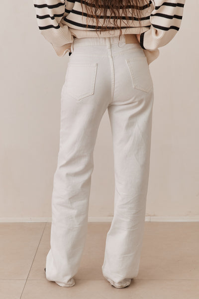 מכנסי דנים ג'יין | לבן