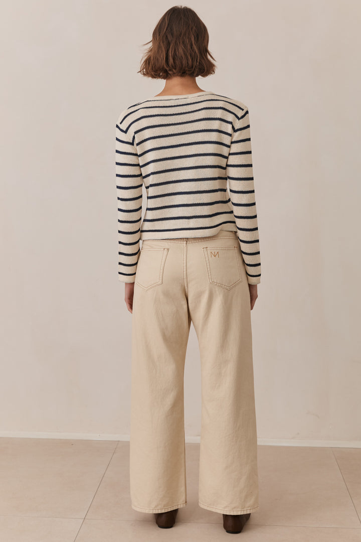 סריג מייקל סטרייפס | בז'/כחול