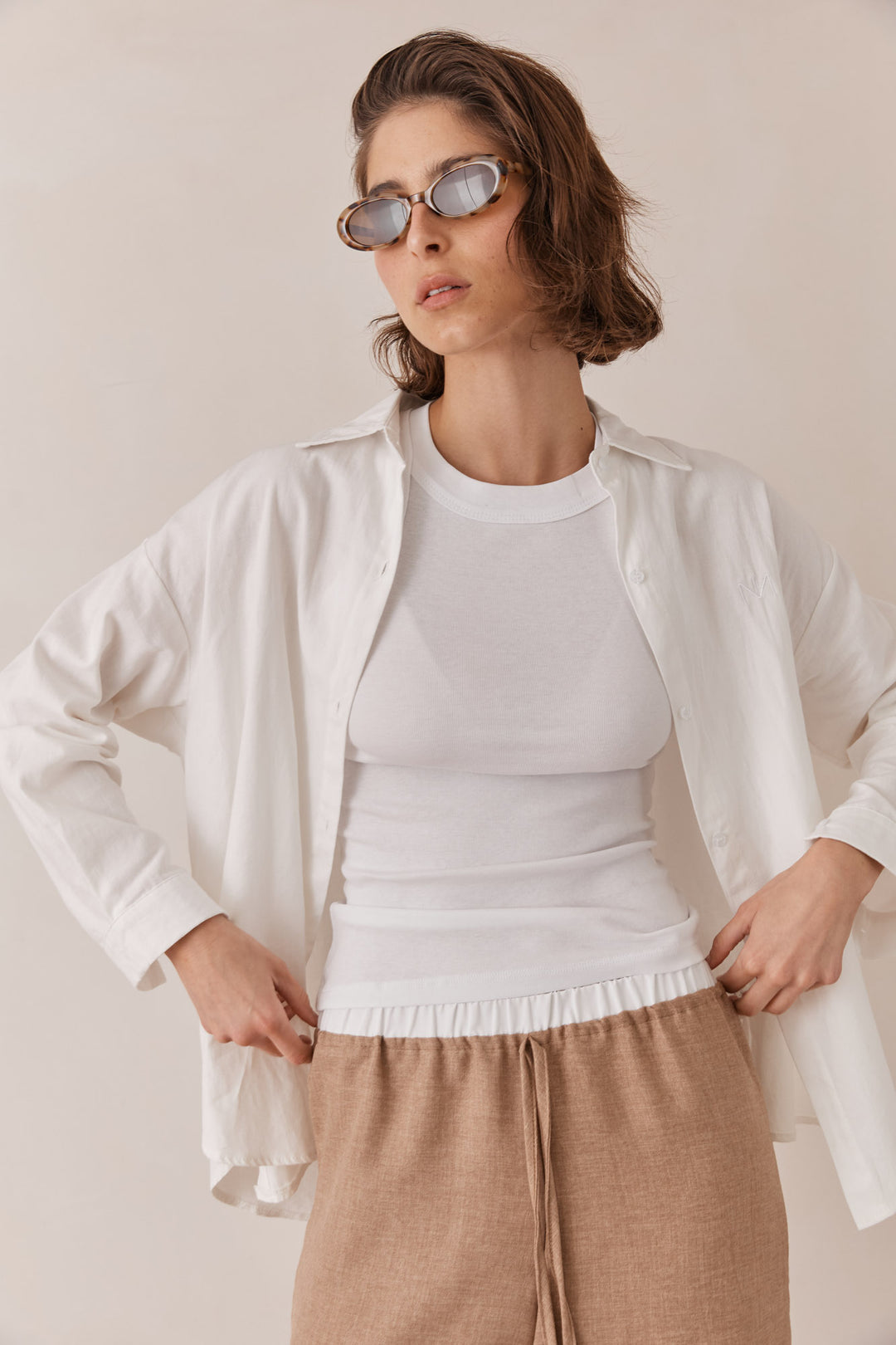 גופיית בייסיק הארלי | לבן