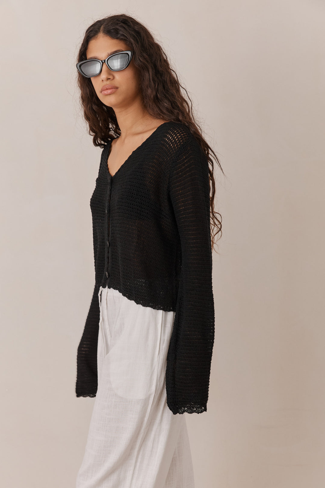 מכופתרת ליה בד קרושה | שחור