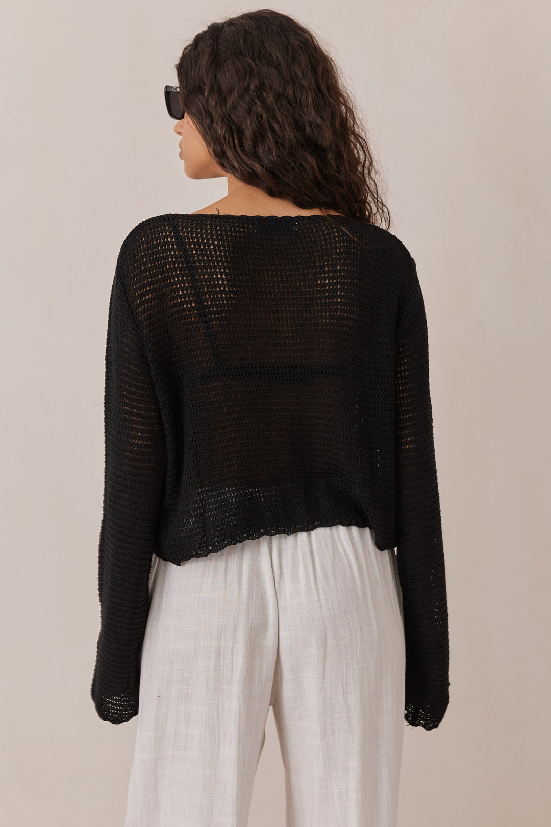 מכופתרת ליה בד קרושה | שחור