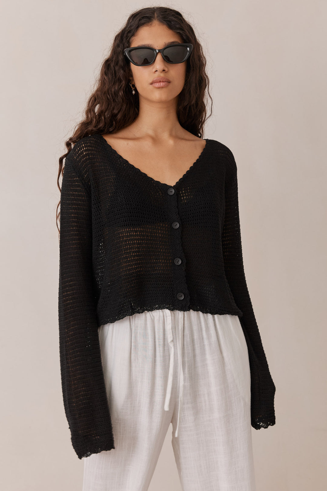 מכופתרת ליה בד קרושה | שחור