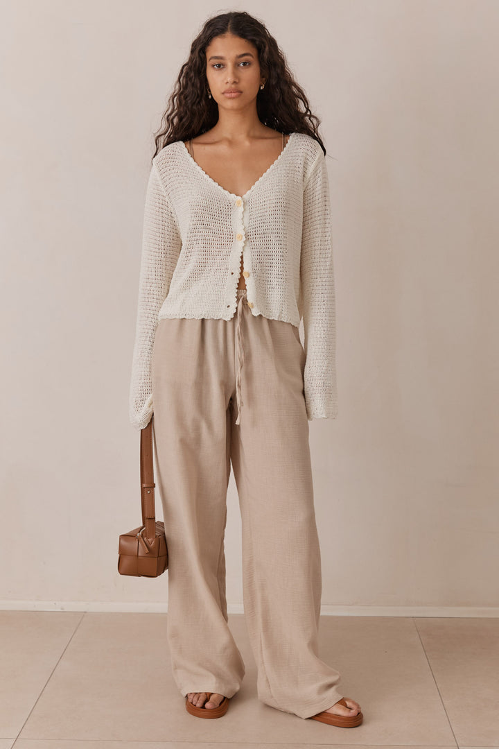 מכופתרת ליה בד קרושה | קרם