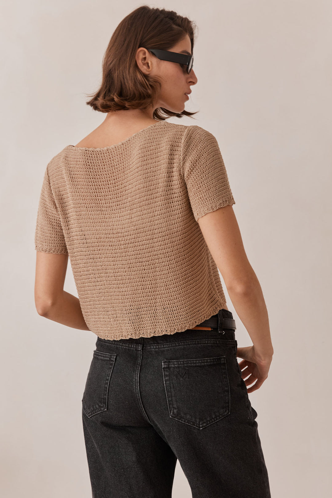 מכופתרת ברנדי בד קרושה | מוקה